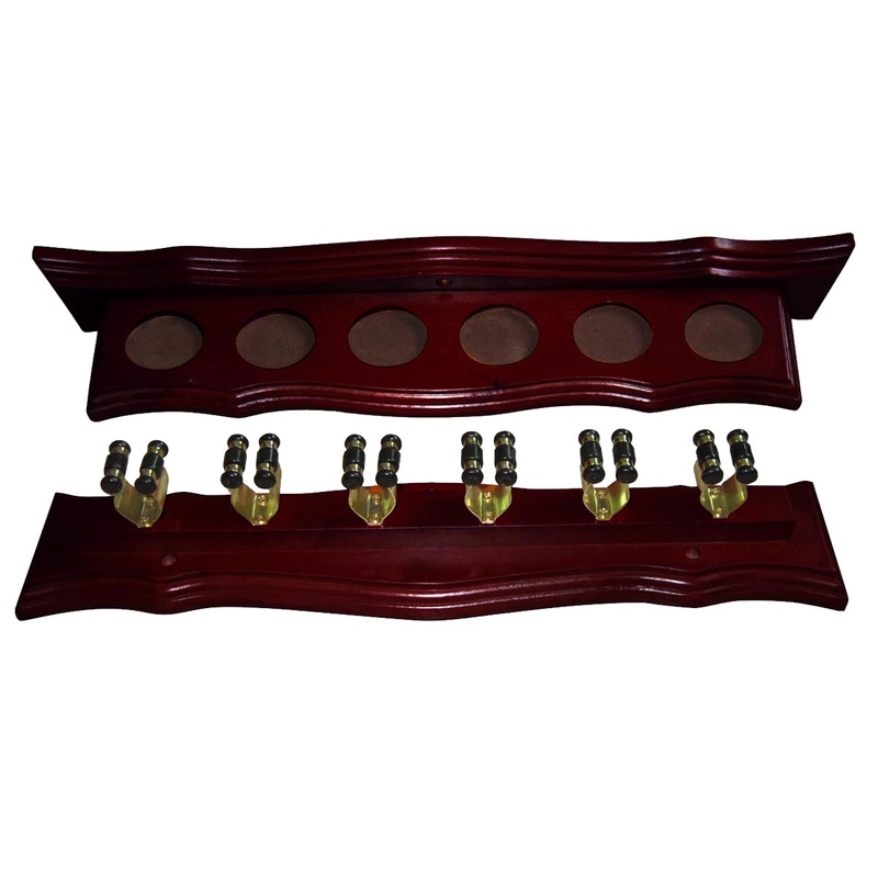 Formula 6 Cue Wall Rack With Clips – Mahogany