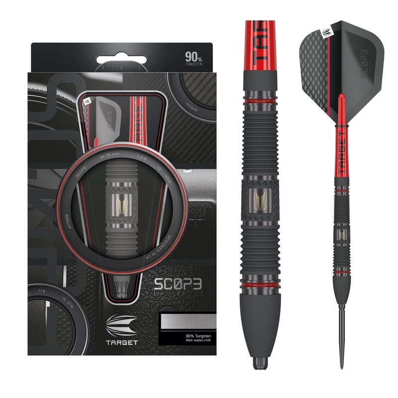 TARGET – Scope SP02 Swiss Point Steel Tip Darts – 90% Tungsten – 24g