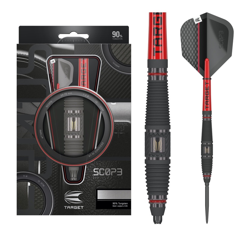 TARGET – Scope SP03 Swiss Point Steel Tip Darts – 90% Tungsten – 25g