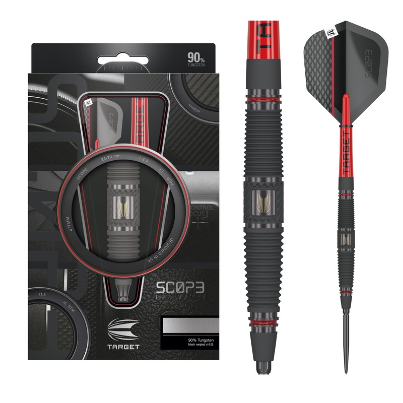 TARGET – Scope SP04 Swiss Point Steel Tip Darts – 90% Tungsten – 24g