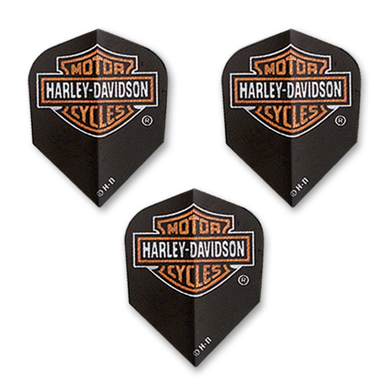 HARLEY DAVIDSON – Official Licensed Dart Flights – BAR AND SHIELD BLACK – Standard Size – 100 Micron