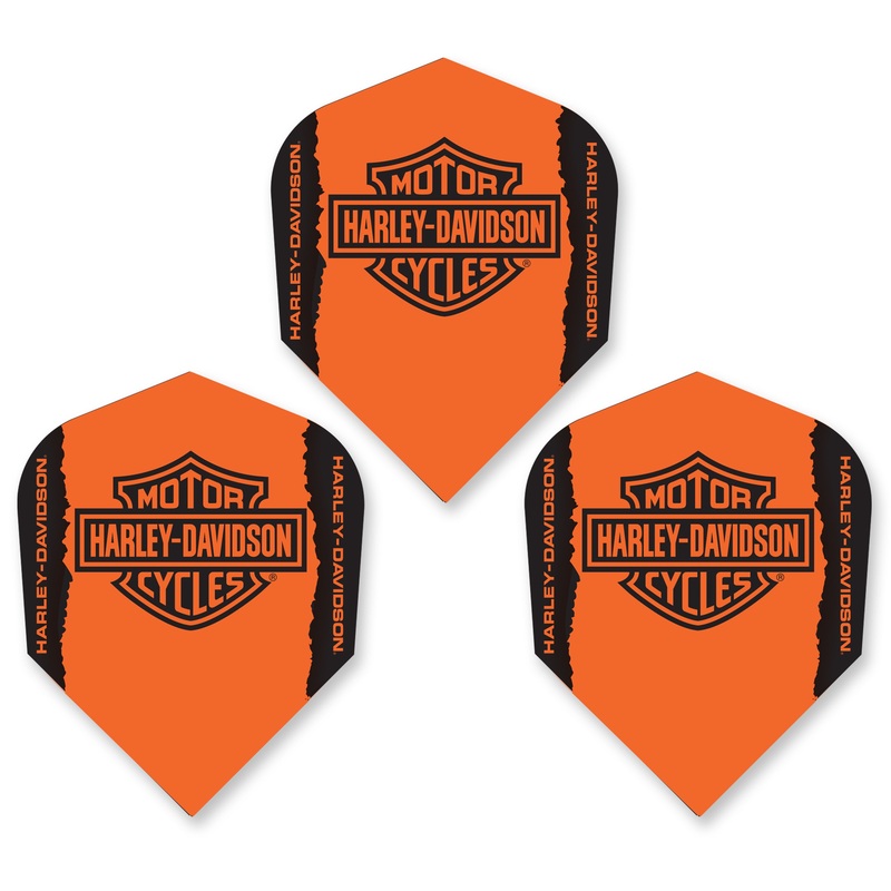 HARLEY DAVIDSON – Official Licensed Dart Flights – BAR AND SHIELD ORANGE – Standard Size – 100 Micron