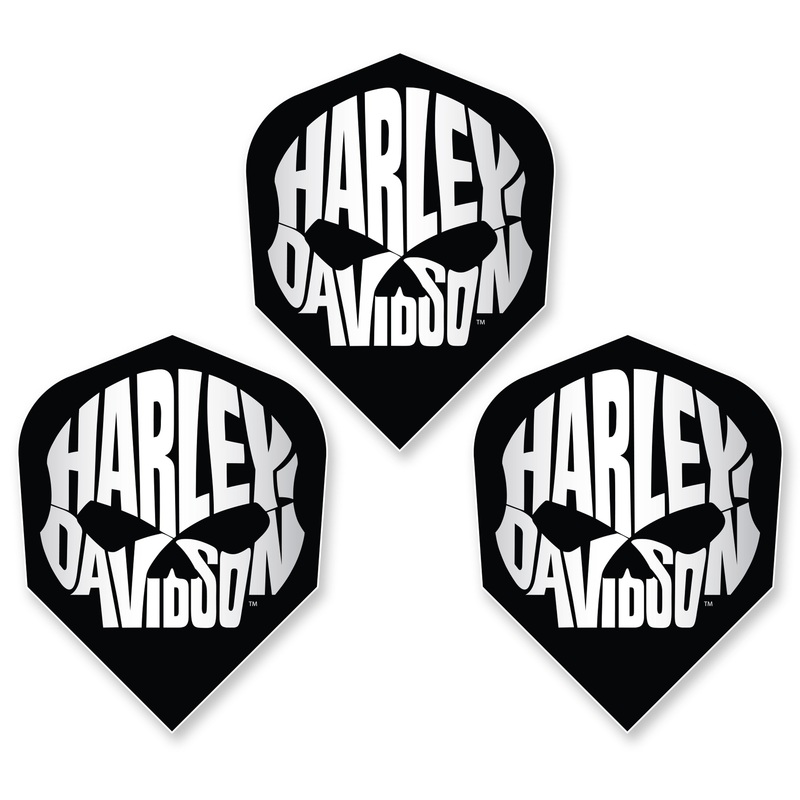 HARLEY DAVIDSON – Official Licensed Dart Flights – HD SKULL BLACK – Standard Size – 100 Micron