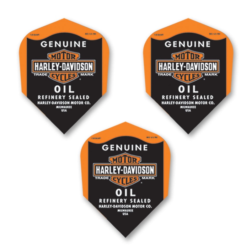 HARLEY DAVIDSON – Official Licensed Dart Flights – OIL CAN  – Standard Size – 100 Micron