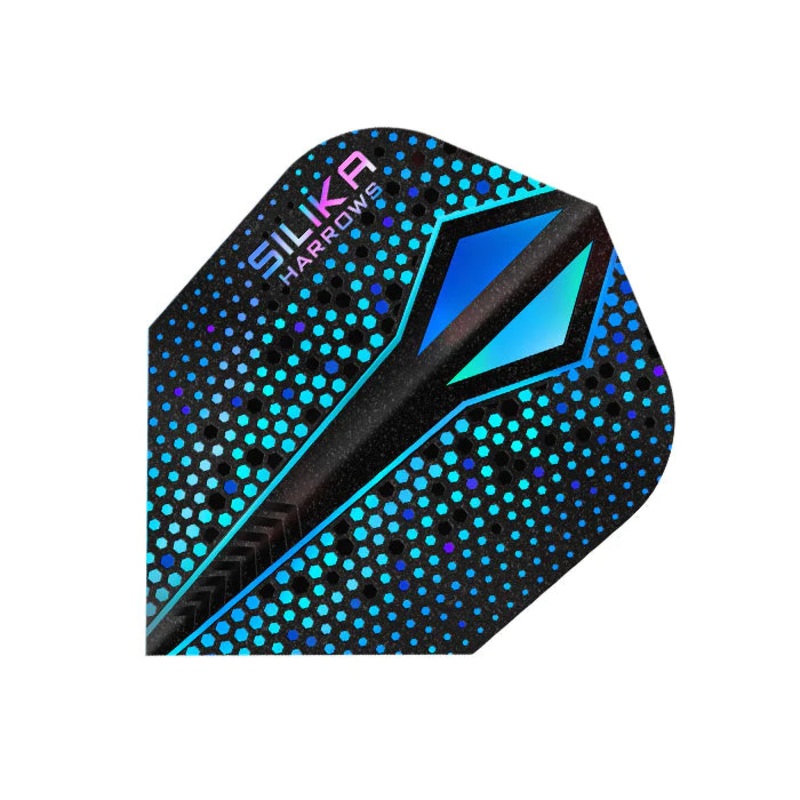 HARROWS – SILIKA COLOURSHIFT X Flights – Standard Small NO6 Shape – BLUE
