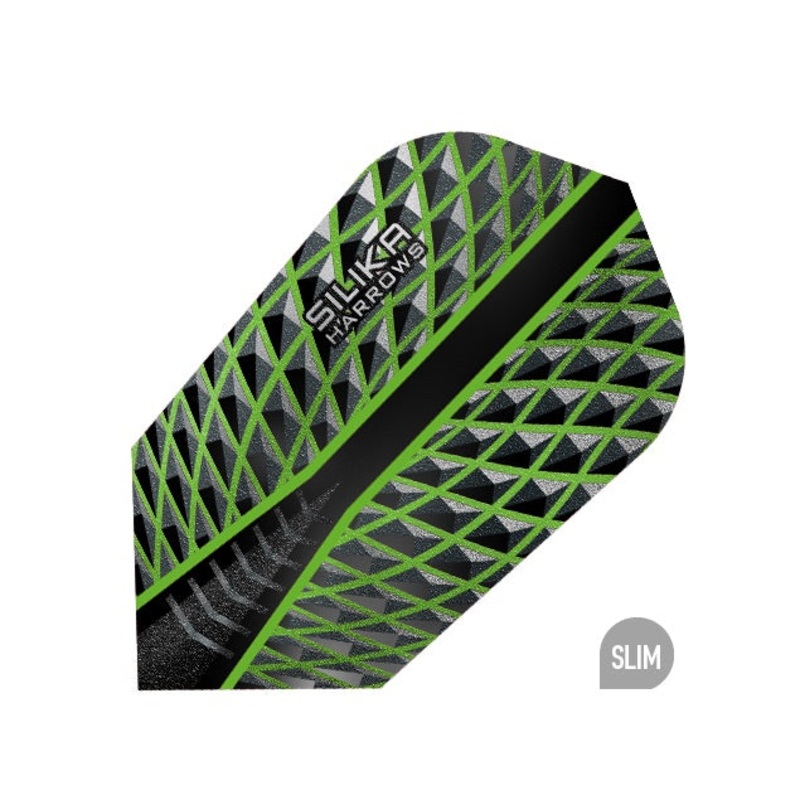HARROWS – Silika Dart Flights – Green – Slim Shape