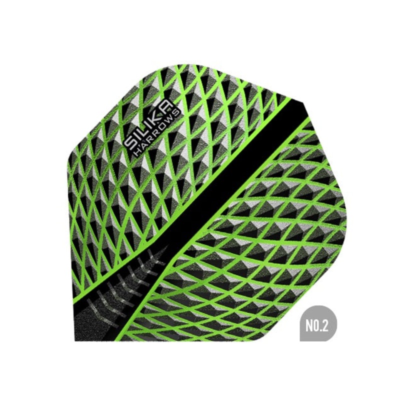 HARROWS – Silika Dart Flights – Green – Standard NO2 Shape