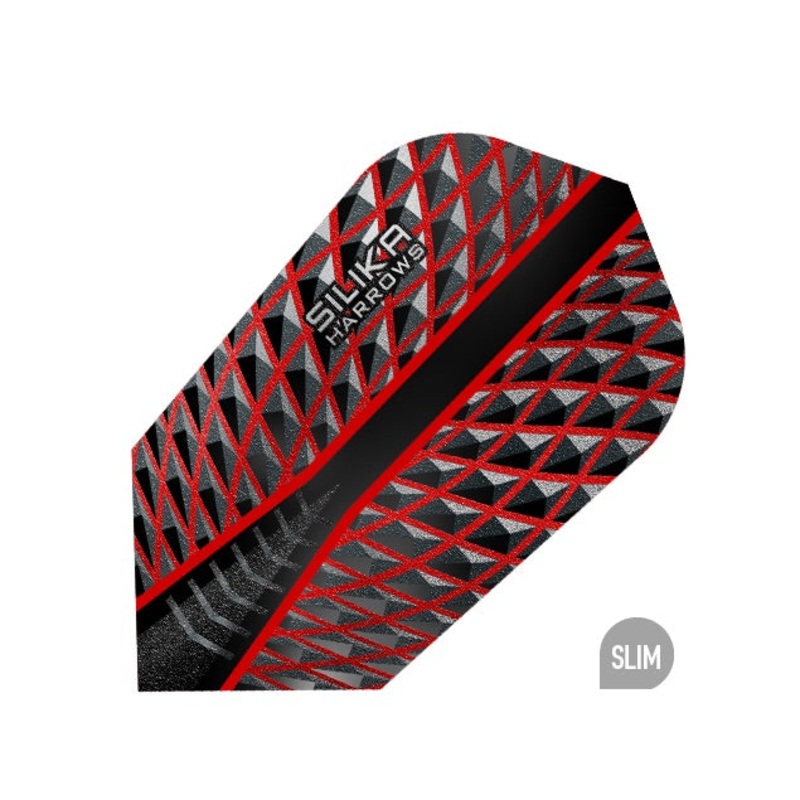 HARROWS – Silika Dart Flights – Red – Slim Shape