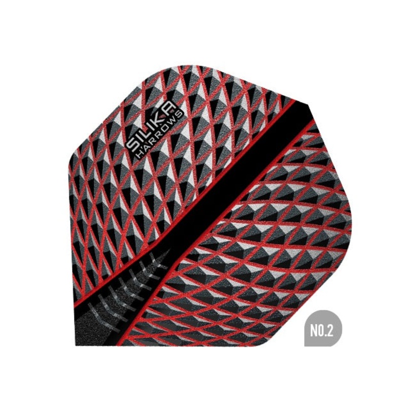 HARROWS – Silika Dart Flights – Red – Standard NO2 Shape