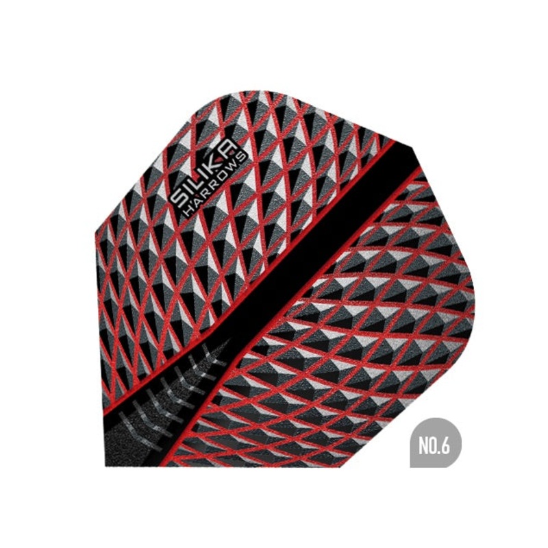 HARROWS – Silika Dart Flights – Red – Standard Small NO6 Shape