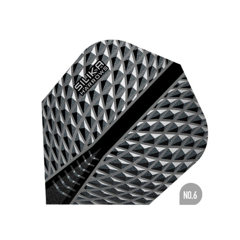 HARROWS – Silika Dart Flights – Smokey – Standard Small NO6 Shape