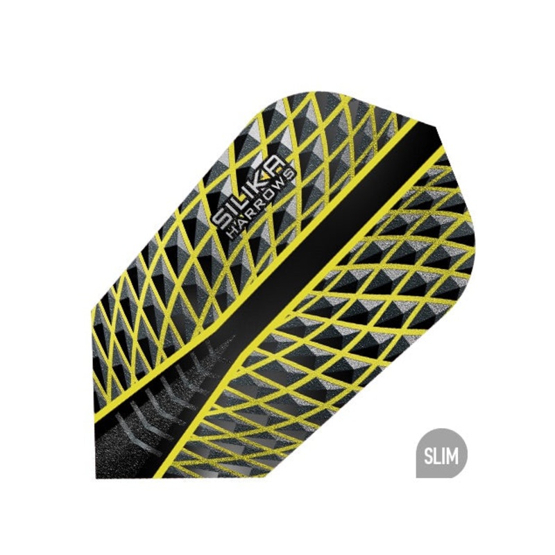 HARROWS – Silika Dart Flights – Yellow – Slim Shape