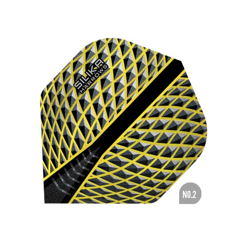 HARROWS – Silika Dart Flights – Yellow – Standard NO2 Shape