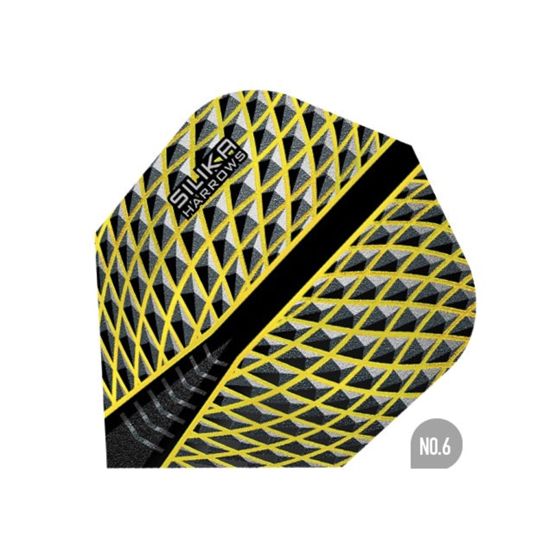 HARROWS – Silika Dart Flights – Yellow – Standard Small NO6 Shape
