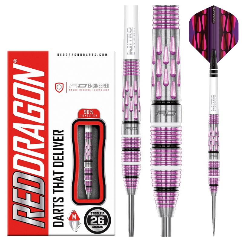 RED DRAGON – Artura Shocking Pink Darts – 90% Tungsten – 26g