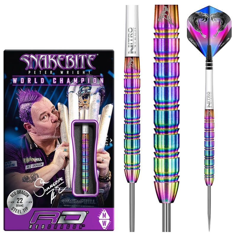 RED DRAGON Peter Wright Snakebite 1 Darts – 85% Tungsten – 22g
