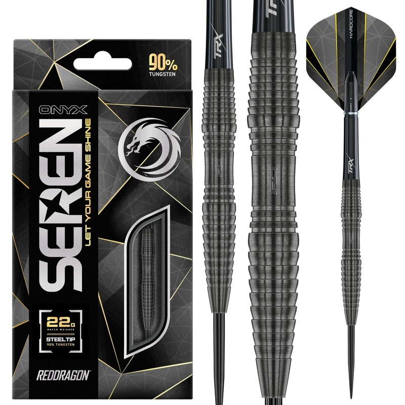 RED DRAGON – Seren 3 Onyx Black Darts – 90% Tungsten – 22g