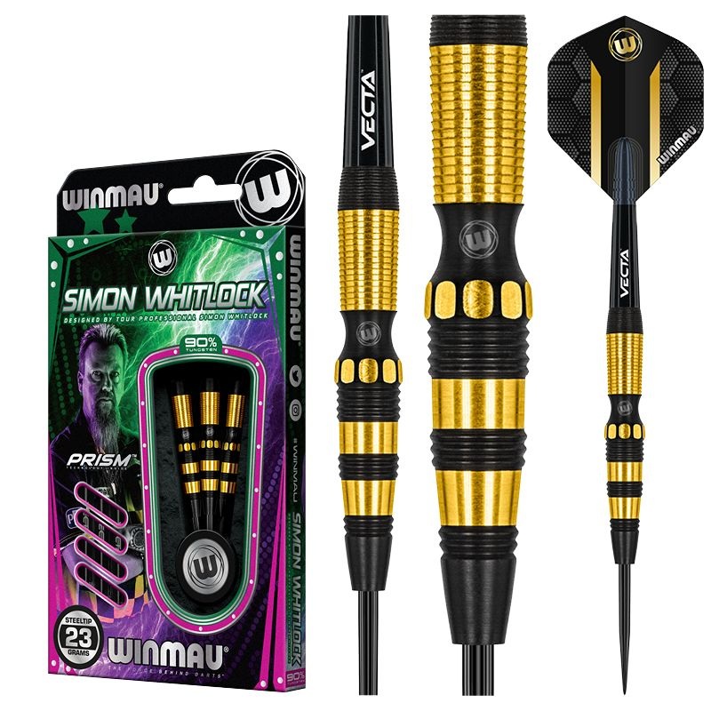 WINMAU – Simon Whitlock Onyx Au Gold Darts – 90% Tungsten – 23g