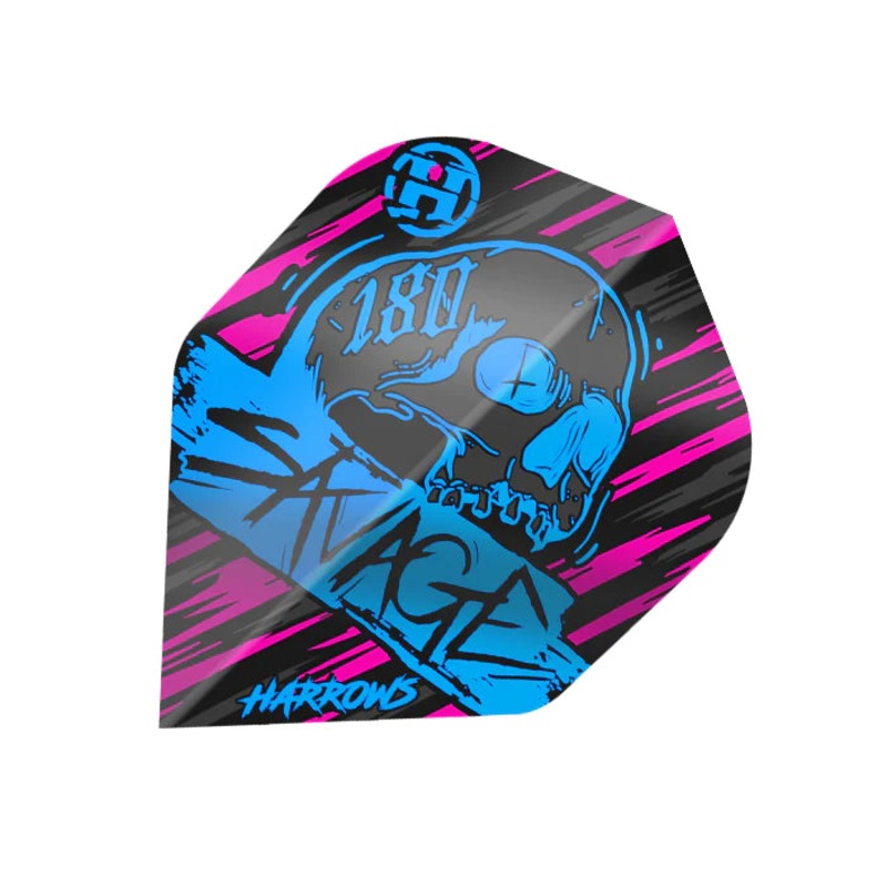 HARROWS – SAVAGE Flights – Standard Small NO2 Shape – AQUA/PINK