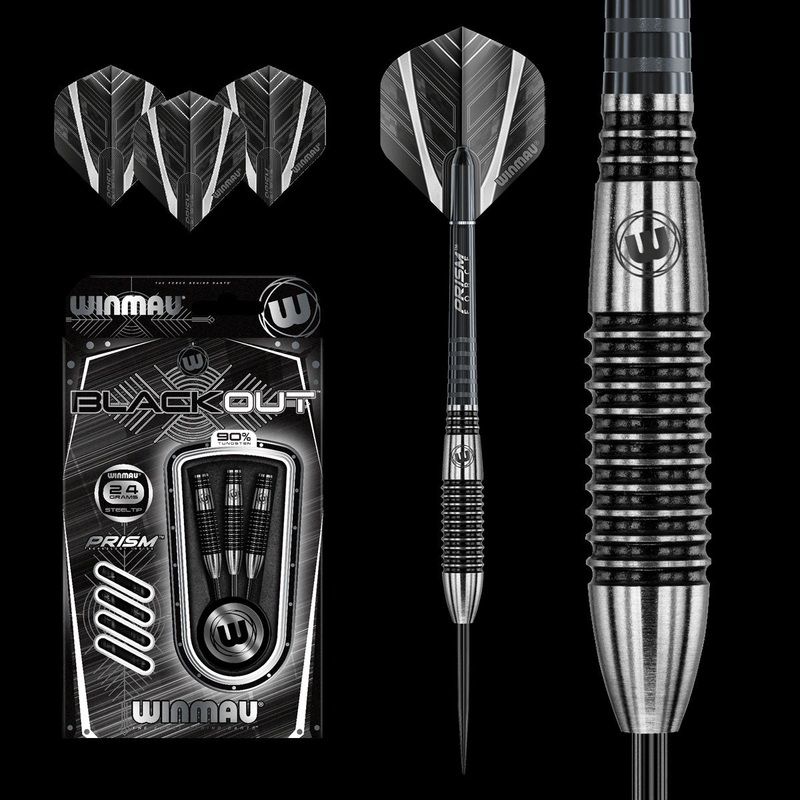 WINMAU Blackout Bomb Barrel Darts – 90% Tungsten – 24g