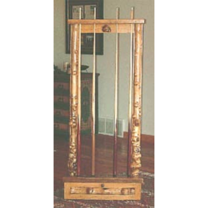 Drawknife Burl Wall Mounted Pool Cue Rack