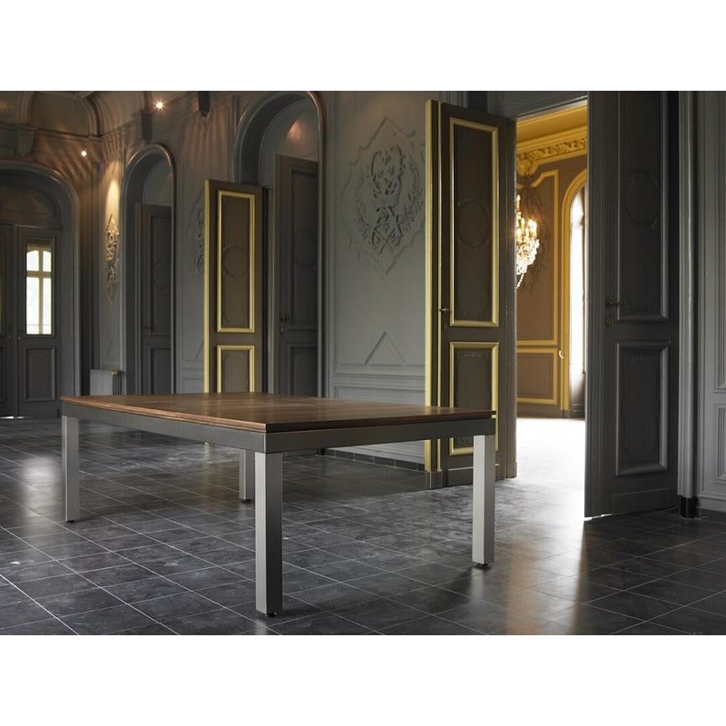 Fusion ~ Brushed Stainless Steel Table 7′