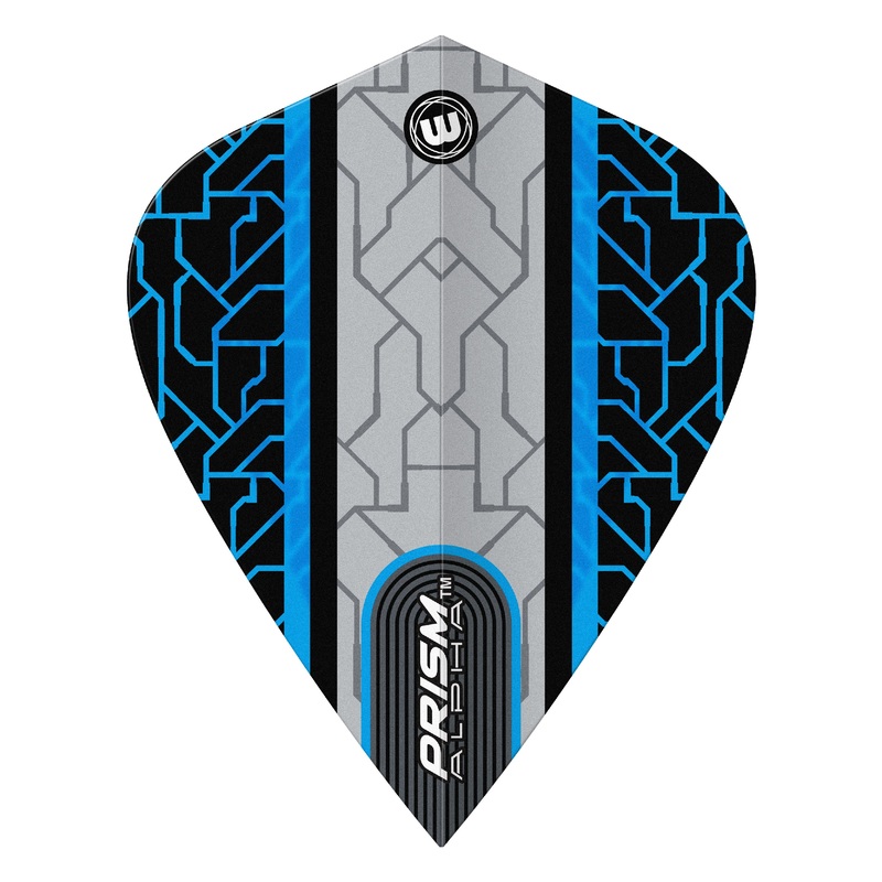 WINMAU – Prism Alpha Black Blue Flights – Kite Shape