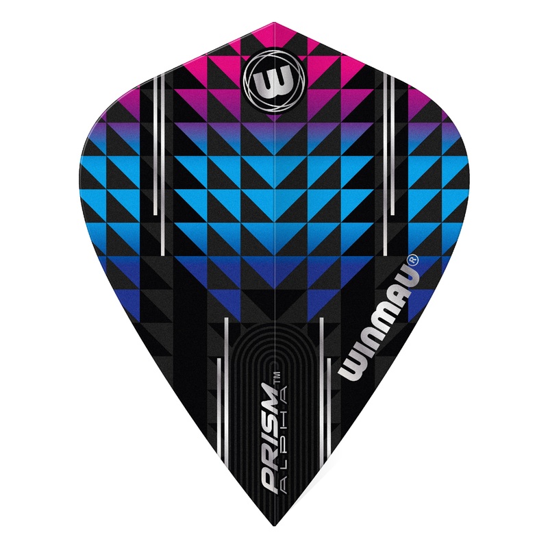 WINMAU – Prism Alpha Black Blue Purple Flights – Kite Shape