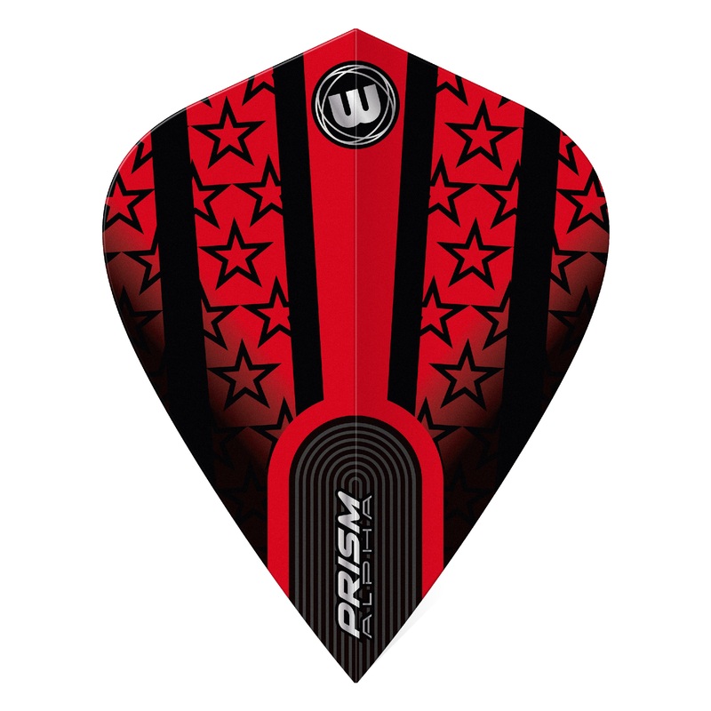 WINMAU – Prism Alpha Red Black Stars Flights – Kite Shape