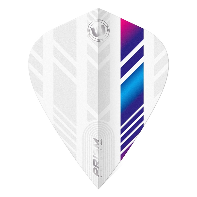 WINMAU – Prism Delta White Blue Purple Flights – Kite Shape