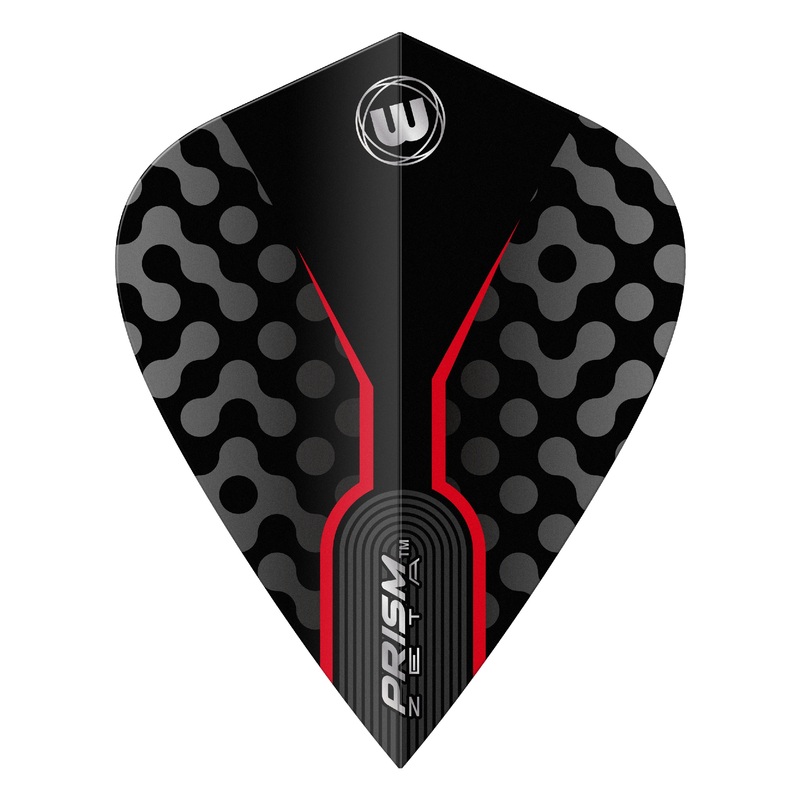 WINMAU – Prism Zeta Black Red Flights – Kite Shape