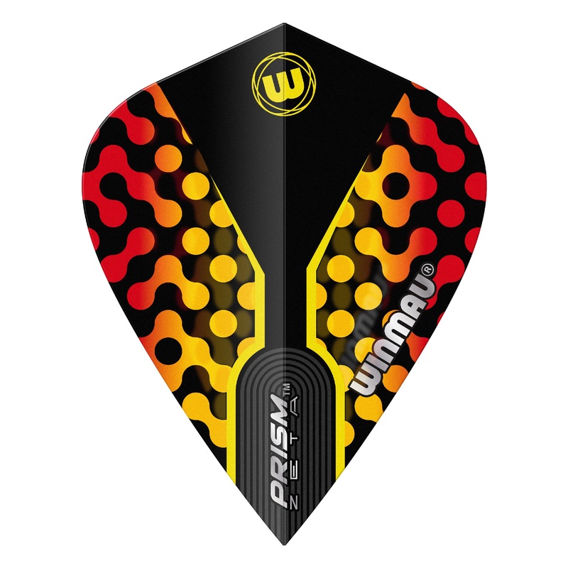 WINMAU – Prism Zeta Black Yellow Red Flights – Kite Shape