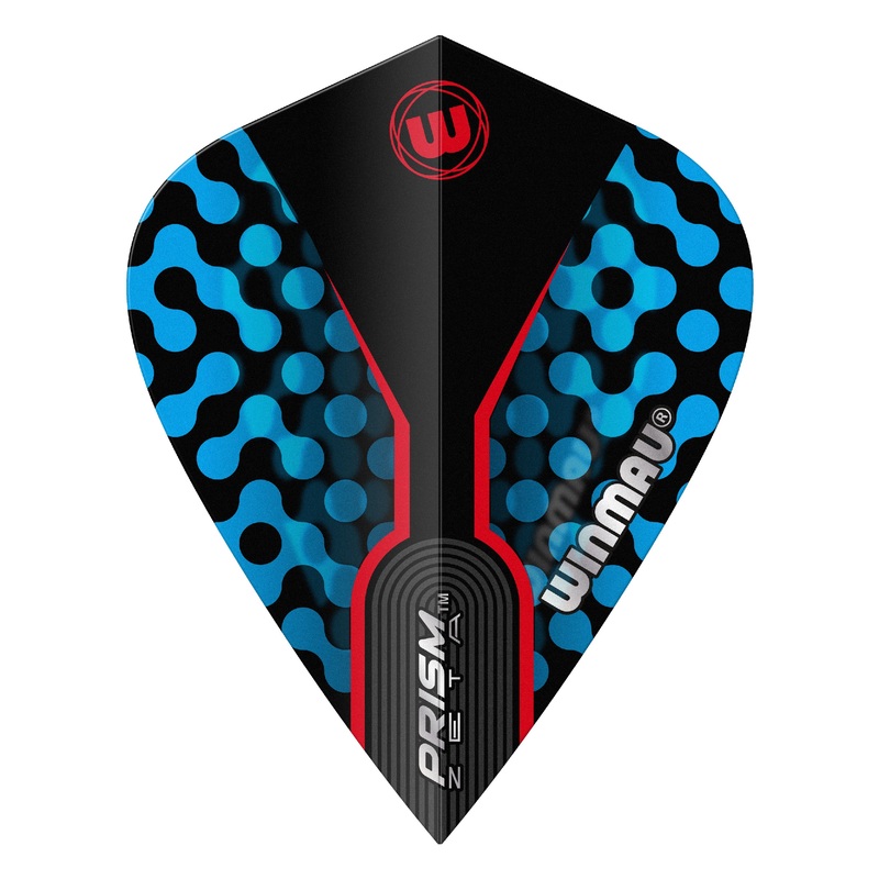 WINMAU – Prism Zeta Blue Black Red Flights – Kite Shape
