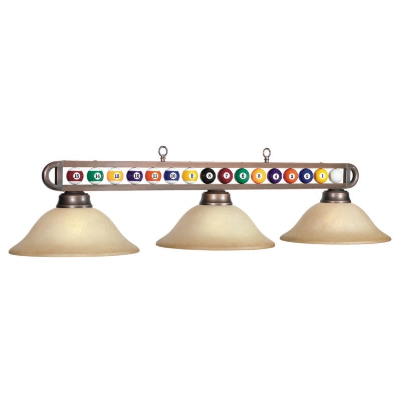 RAM 55″ Bronze Billiard Ball 3 Light Fixture