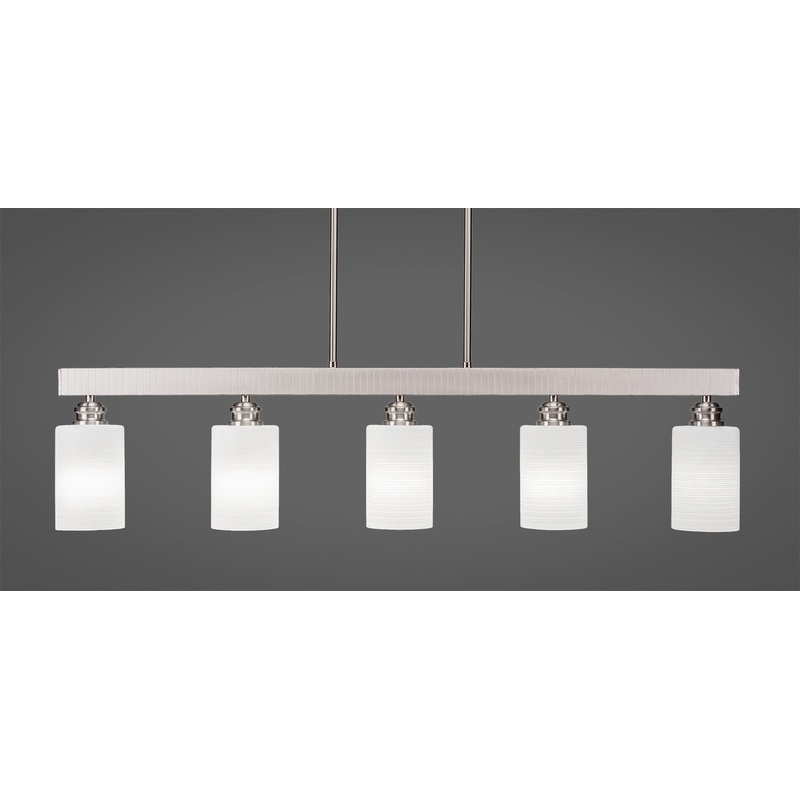 Toltec Edge Brushed Nickel 5 Lights White Matrix 1185-BN-4061