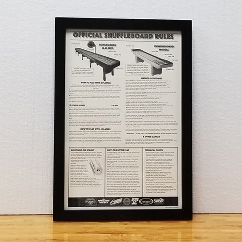 CHAMPION SHUFFLEBOARD “RULES” FRAMED