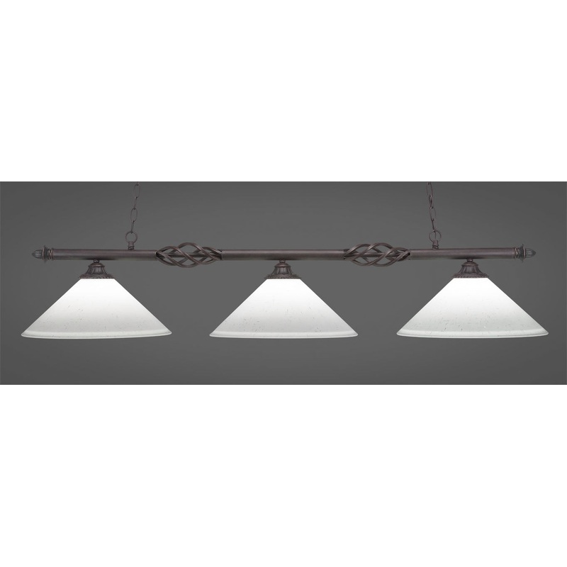 Toltec Elegant Dark Granite 3 Lights White Muslin 863-DG-318