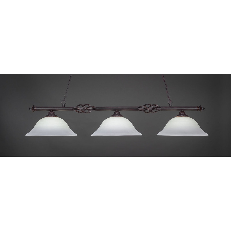 Toltec Elgant Dark Granite 3 Lights White Linen 863-DG-612