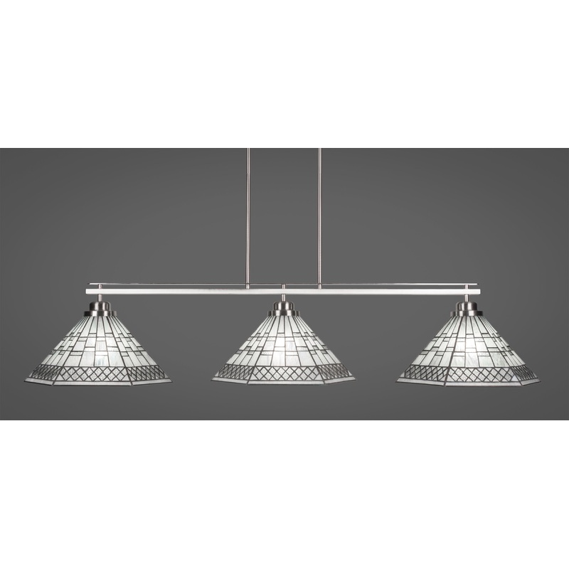 Toltec Odyssey Brushed Nickel 3 Lights Art Glass 2633-BN-910