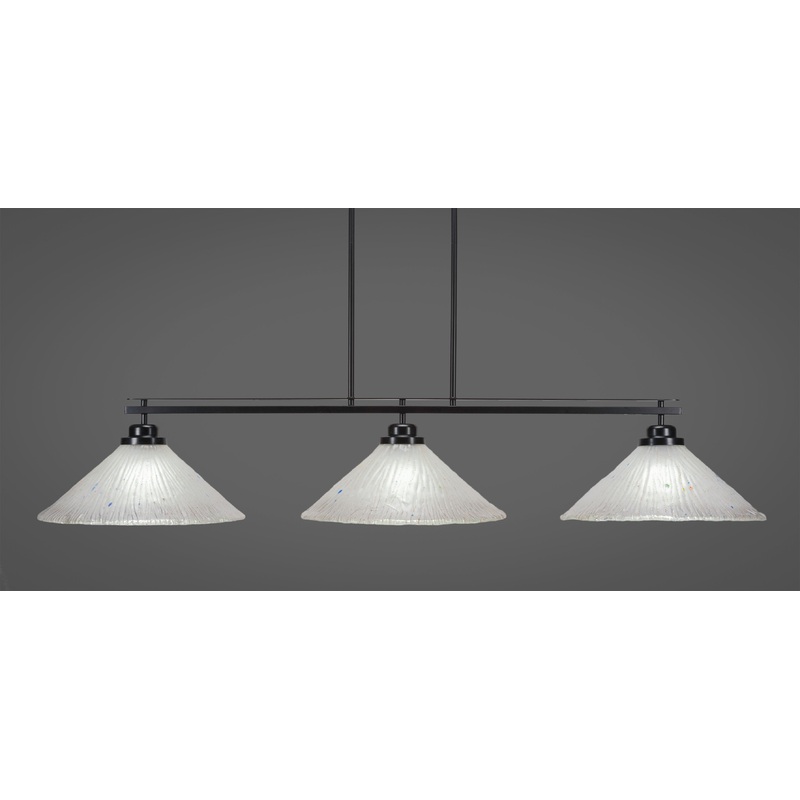 Toltec Odyssey Matte Black 3 Lights Frosted Crystal 2633-MB-711