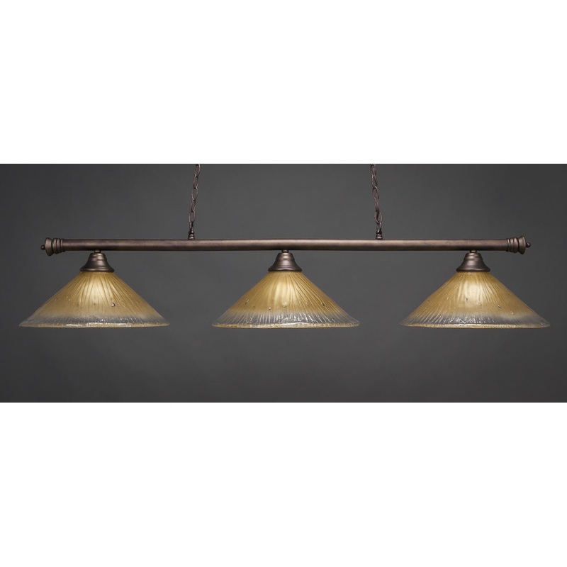 Toltec Oxford Bronze 3 Lights Amber Crystal373-BRZ-710