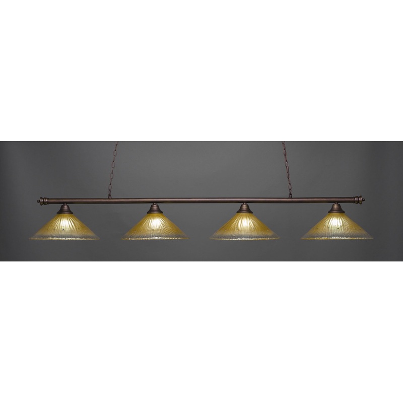 Toltec Oxford Bronze 4 Lights Amber Crystal 374-BRZ-710