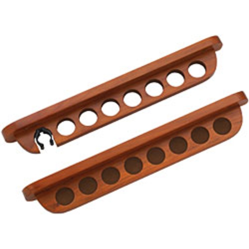 Cuestix Honey Wall Rack w/ clip for Bridge, Holds 7 Cues