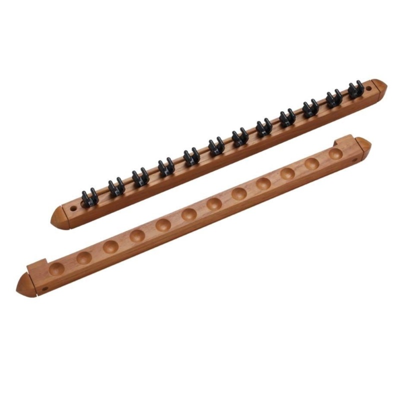 Mahogany Roman Style Wall Rack, Holds 12 Cues