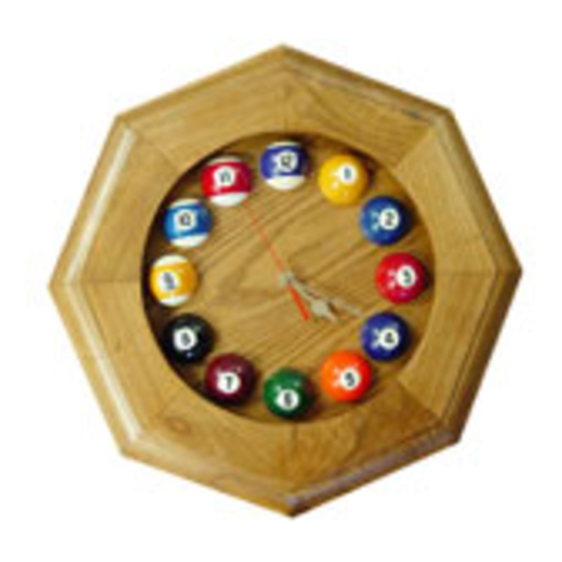 Octagonal Solid Oak Clock