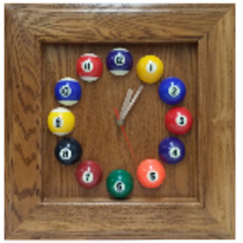 Square Oak Billiard Clock