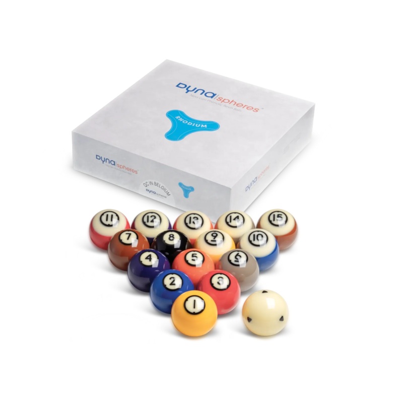 Dyna|spheres – Belgian 2-1/4 in. Pool Ball Set – Rhodium