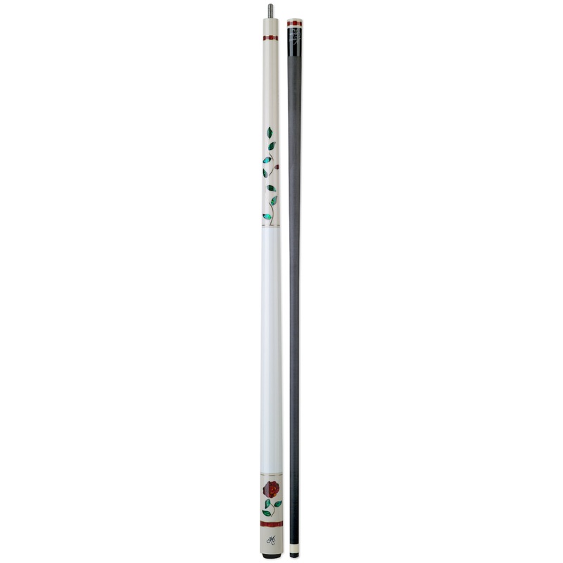 Meucci BMC White Glass Rose Pool Cue – Carbon Pro