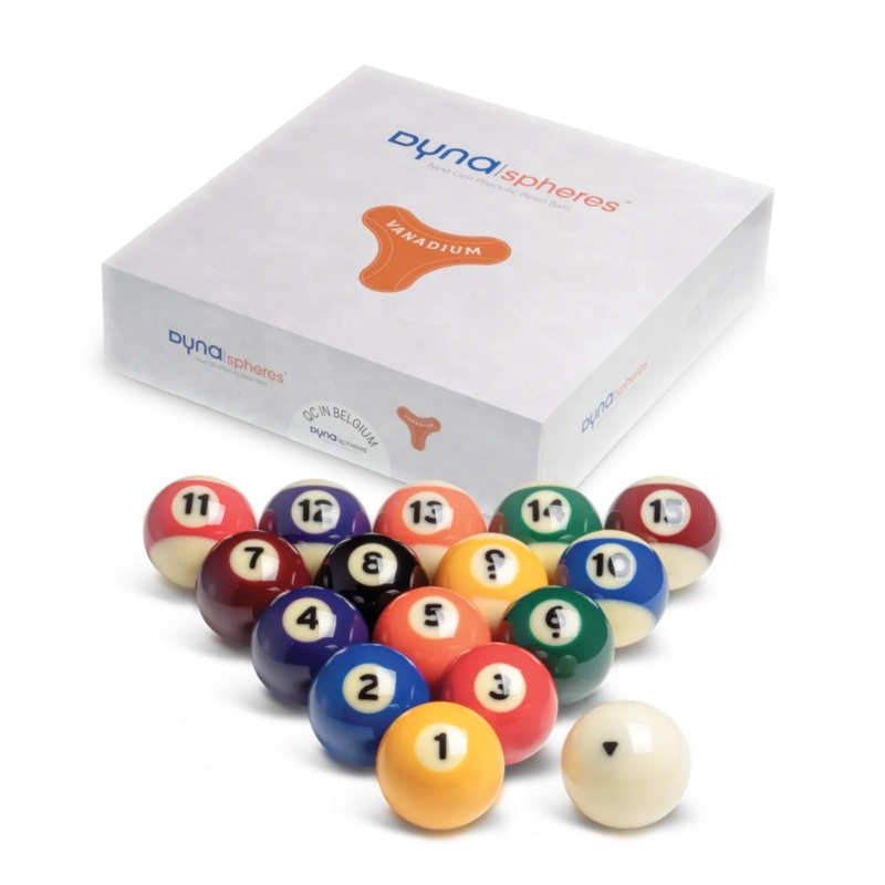 Dyna|spheres – Belgian 2-1/4 in. Pool Ball Set – Vanadium