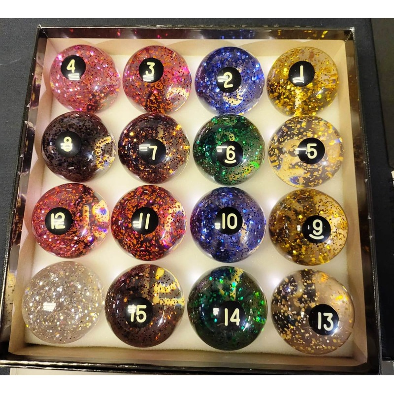 Panther Crystal Sparkling Pool Ball Set